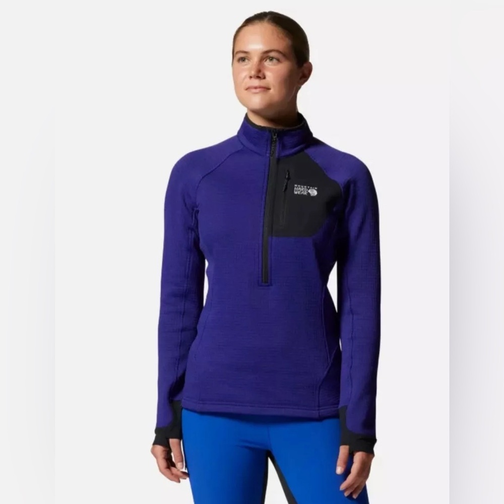 Mountain Hardwear WOMEN'S POLARTEC® POWER GRID™ HALF ZIP JACKET Purple Size XL
